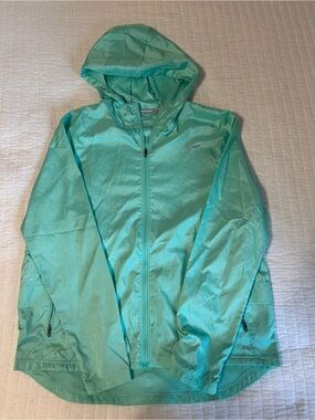 Nike Women's Mint Green Hooded Windbreaker Jacket
